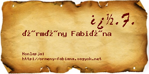 Örmény Fabiána névjegykártya